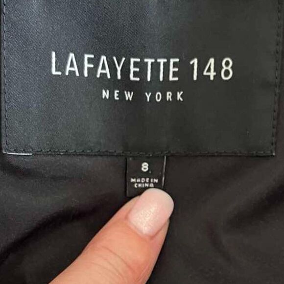 Lafayette 148 Jacket Woven Tweed Zip Classic Career Topper Tan Textured Size 8 - Picture 5 of 11